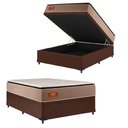 Ver imagem 1 de Cama Box Baú Casal Gazin Colchão com Molas Ensacadas 138x188x75cm Azera Branco/bege