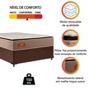 Ver imagem 4 de Cama Box Baú Casal Gazin Colchão com Molas Ensacadas 138x188x75cm Azera Branco/bege