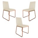 Ver imagem 1 de Kit 3 Cadeiras de Jantar Lille Base Aramado Bronze Veludo Bege - Montanaris Decor