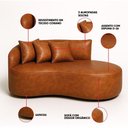 Ver imagem 3 de Sofá Morgan 3 Lugares 180cm Caramelo Couro Sintético D'Rossi