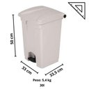 Ver imagem 2 de Lixeira 25l Retangular C/ Pedal B2pr-0025i Branca Belosch 9795