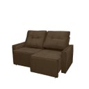 Ver imagem 1 de Sofá Retrátil Reclinável Monaco Veludo Marrom Brida - Meu Estofado