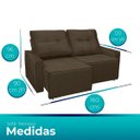 Ver imagem 3 de Sofá Retrátil Reclinável Monaco Veludo Marrom Brida - Meu Estofado