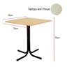 Conjunto Mesa Preta 70x70cm Tampo Pinus com 4 Cadeiras Epoxi - 4