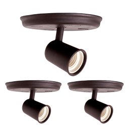 Kit 3 Luminárias Spot de Sobrepor 1 Lâmpada Direcionável E27 Articulado Cor:preto - 1