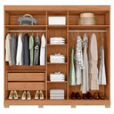 Ver imagem 3 de Guarda Roupa Casal 216cm 5 Portas Espelho Sulla Freijó/off C01 - Mpozenato