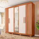 Ver imagem 1 de Guarda Roupa Casal 216cm 5 Portas Espelho Sulla Freijó/off C01 - Mpozenato