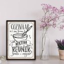 Ver imagem 2 de Quadro Decorativo Cozinha Afetiva 33x24cm - com vidro:Madeira preta