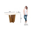 Ver imagem 4 de Conjunto: Mesa de Cozinha Vértice C/ Tampo Reto Madeirado C/ Vidro 120x80cm e 4 Cadeiras Milla