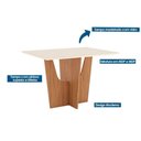 Ver imagem 2 de Conjunto: Mesa de Cozinha Vértice C/ Tampo Reto Madeirado C/ Vidro 120x80cm e 4 Cadeiras Milla