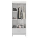 Ver imagem 3 de Guarda Roupa Solteiro 3 Portas e 1 Gaveta Realeza Branco