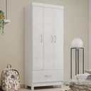 Ver imagem 1 de Guarda Roupa Solteiro 3 Portas e 1 Gaveta Realeza Branco