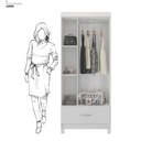 Ver imagem 4 de Guarda Roupa Solteiro 3 Portas e 1 Gaveta Realeza Branco