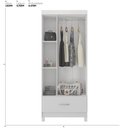 Ver imagem 2 de Guarda Roupa Solteiro 3 Portas e 1 Gaveta Realeza Branco