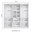 Ver imagem 5 de Guarda-roupa Casal Kappesberg 3 Portas Reversiveis de Correr 2 Cabideiros Branco