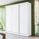 Ver imagem 1 de Guarda-roupa Casal Kappesberg 3 Portas Reversiveis de Correr 2 Cabideiros Branco
