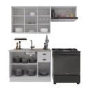 Ver imagem 3 de Armário de Cozinha Modulada Compacta Fidelitá Nara 100% MDF 3 Peças 200cm 8 Portas 2 Gavetas sem