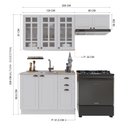 Ver imagem 4 de Armário de Cozinha Modulada Compacta Fidelitá Nara 100% MDF 3 Peças 200cm 8 Portas 2 Gavetas sem