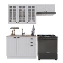 Ver imagem 2 de Armário de Cozinha Modulada Compacta Fidelitá Nara 100% MDF 3 Peças 200cm 8 Portas 2 Gavetas sem