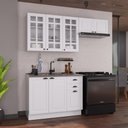 Ver imagem 1 de Armário de Cozinha Modulada Compacta Fidelitá Nara 100% MDF 3 Peças 200cm 8 Portas 2 Gavetas sem