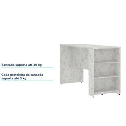 Bancada Mesa Gourmet para Cozinha 150cm X 97cm com 3 Prateleiras Suprema Luciane Móveis - 5