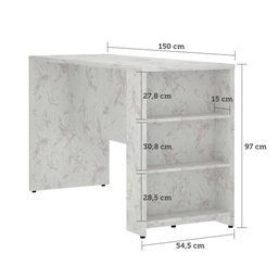 Bancada Mesa Gourmet para Cozinha 150cm X 97cm com 3 Prateleiras Suprema Luciane Móveis - 4