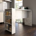 Ver imagem 1 de Bancada Mesa Gourmet para Cozinha 150cm X 97cm com 3 Prateleiras Suprema Luciane Móveis