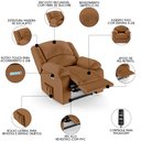 Ver imagem 2 de Poltrona do Papai Reclinável Pietra Elétrica Led Massagem Fh9 Pu Caramelo - Mpozenato
