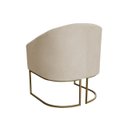 Ver imagem 4 de Poltrona Decorativa Luana Base Ferro Dourada Suede - Twdecora
