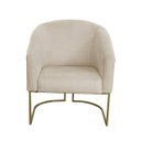 Ver imagem 2 de Poltrona Decorativa Luana Base Ferro Dourada Suede - Twdecora