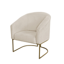 Ver imagem 3 de Poltrona Decorativa Luana Base Ferro Dourada Suede - Twdecora