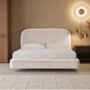 Ver imagem 3 de Cama Queen Flutuante com Cabeceira 160cm Aura W01 Bouclê Creme - Lyam Decor