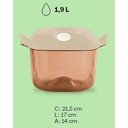 Ver imagem 2 de Cristal Pop Quadrada 1,9 Litros Cor Rosa Chá Tupperware