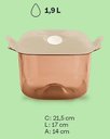 Ver imagem 2 de Cristal Pop Quadrada 1,9 Litros Cor Rosa Chá Tupperware