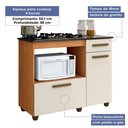 Ver imagem 2 de Balcão para Cooktop 4 Bocas 2 Portas 1 Gaveta Violeta Kaiki Móveis Nature/off White