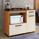 Ver imagem 1 de Balcão para Cooktop 4 Bocas 2 Portas 1 Gaveta Violeta Kaiki Móveis Nature/off White