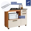 Ver imagem 3 de Balcão para Cooktop 4 Bocas 2 Portas 1 Gaveta Violeta Kaiki Móveis Nature/off White