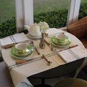 Ver imagem 5 de Trilho de Mesa Juliana - Algodão, Dupla Listra Verde, 50x120cm