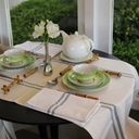 Ver imagem 4 de Trilho de Mesa Juliana - Algodão, Dupla Listra Verde, 50x120cm