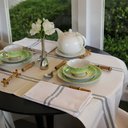 Ver imagem 4 de Trilho de Mesa Juliana - Algodão, Dupla Listra Verde, 50x120cm