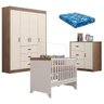 Quarto de Bebê Lívia e Berço Americano Retro Maya Carvalho Off White com Colchão Ortobom - Cana - 1