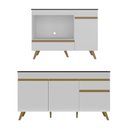 Ver mais imagens de Kit Balcão Cozinha para Cooktop/forno 105cm e Gabinete Pia 150cm Retrô Veneza Multimóveis Mp2288