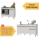 Ver imagem 2 de Kit Balcão Cozinha para Cooktop/forno 105cm e Gabinete Pia 150cm Retrô Veneza Multimóveis Mp2288