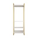 Ver imagem 3 de Closet Modulado Estilo Industrial Solteiro Loft Branco Cabideiro Base Dourada