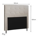 Ver imagem 2 de Cabeceira King Size Luna 193cm Material Sintético Bege Italian Flex