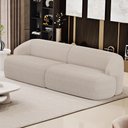 Ver imagem 2 de Sofá 3 Lugares Curvo Orgânico para Sala Living 220cm Barolo L06 Linho Bege - Lyam Decor