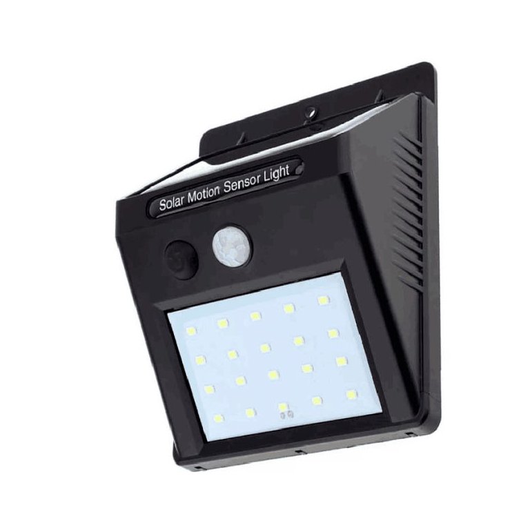 Luminária Solar 20 Leds Sensor De Presença E Movimento