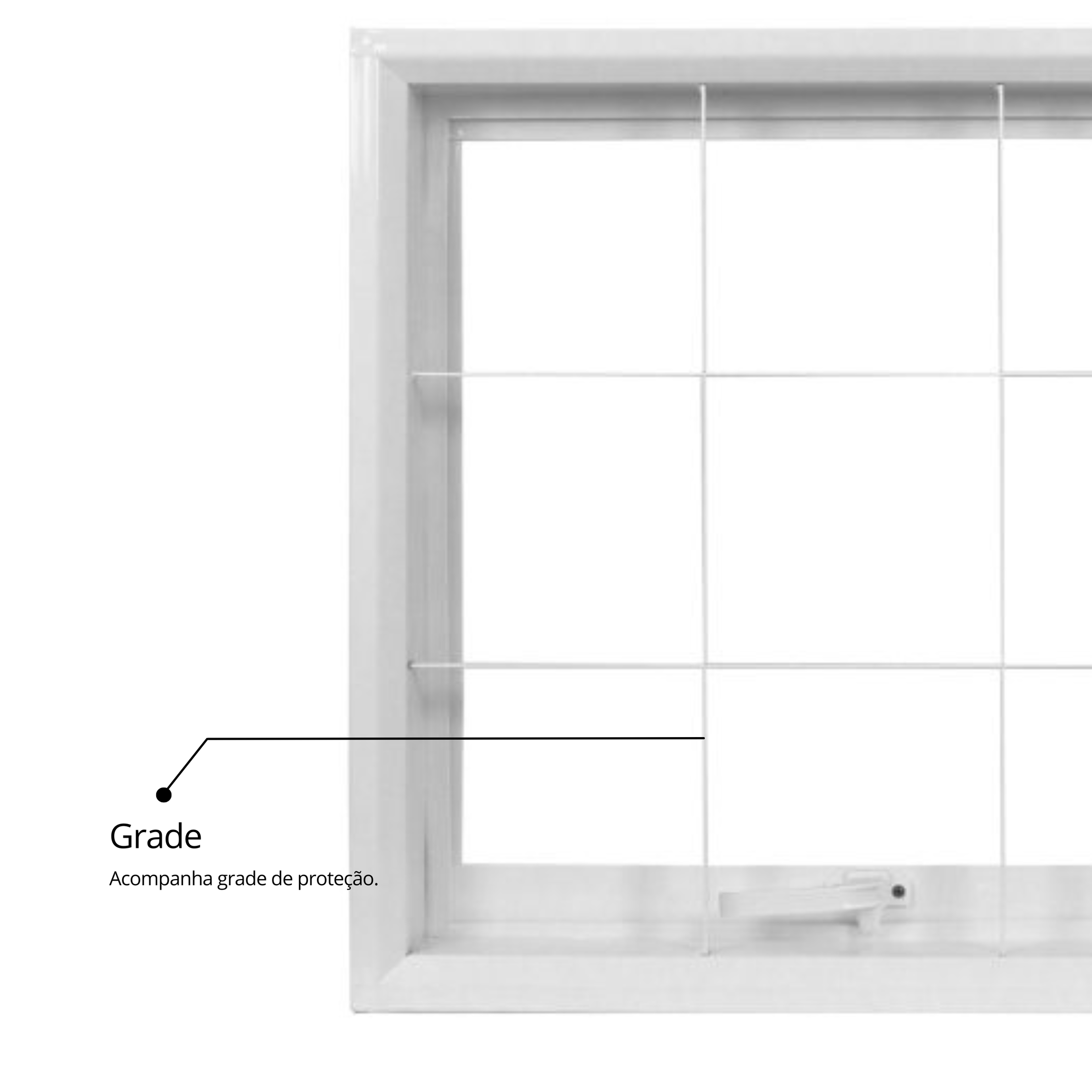Janela de Aço Maxim-Ar 60x60cm com Grade Minas Sul MGM - 5