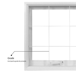 Janela de Aço Maxim-Ar 60x60cm com Grade Minas Sul MGM - 5