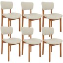 Ver imagem 1 de Kit 6 Cadeiras para Sala de Jantar Cozinha Living Estofada Dara L02 Linho Champagne - Lyam Decor